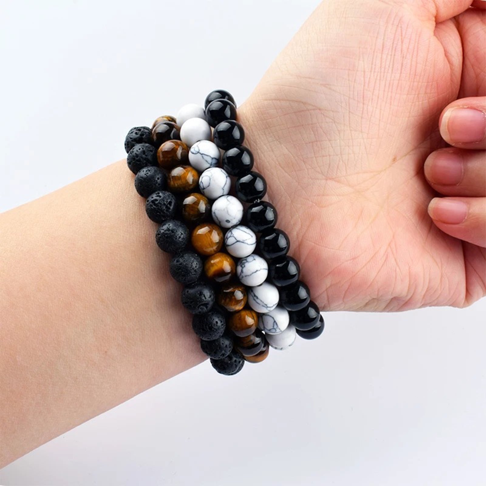 Pack of 4 Handcrafted Bead Stone Bracelet