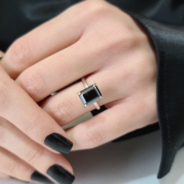 BLACK Diamond RING ( Adjustable Size )